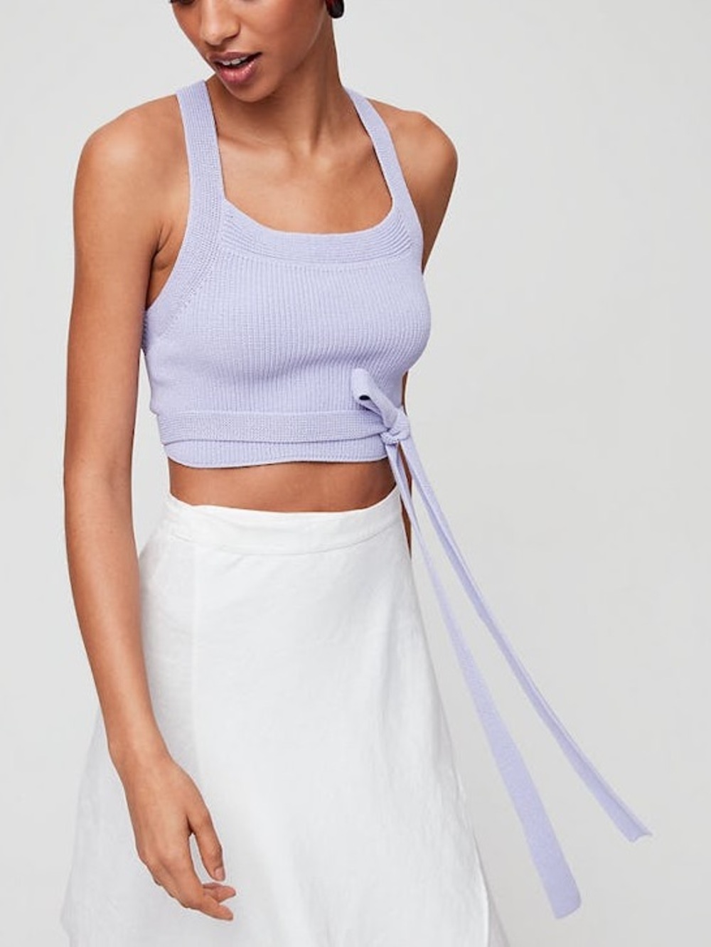 Wilfred Lilac Knit Crop Tank